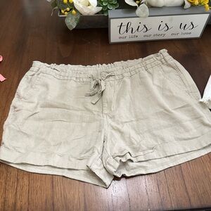 Old Navy High Waist Beige Linen Shorts